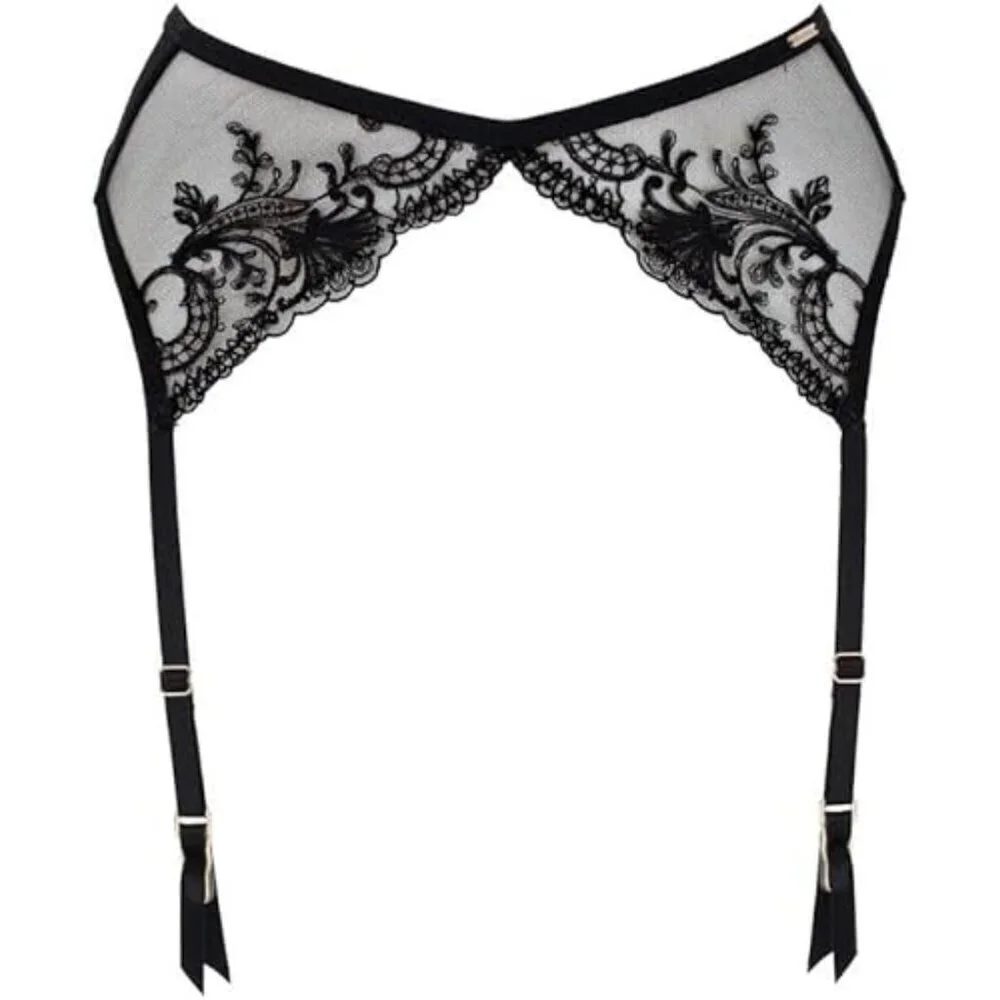 New! Bluebella Black Marseille Lace Garter Belt Suspender Size Large 2164